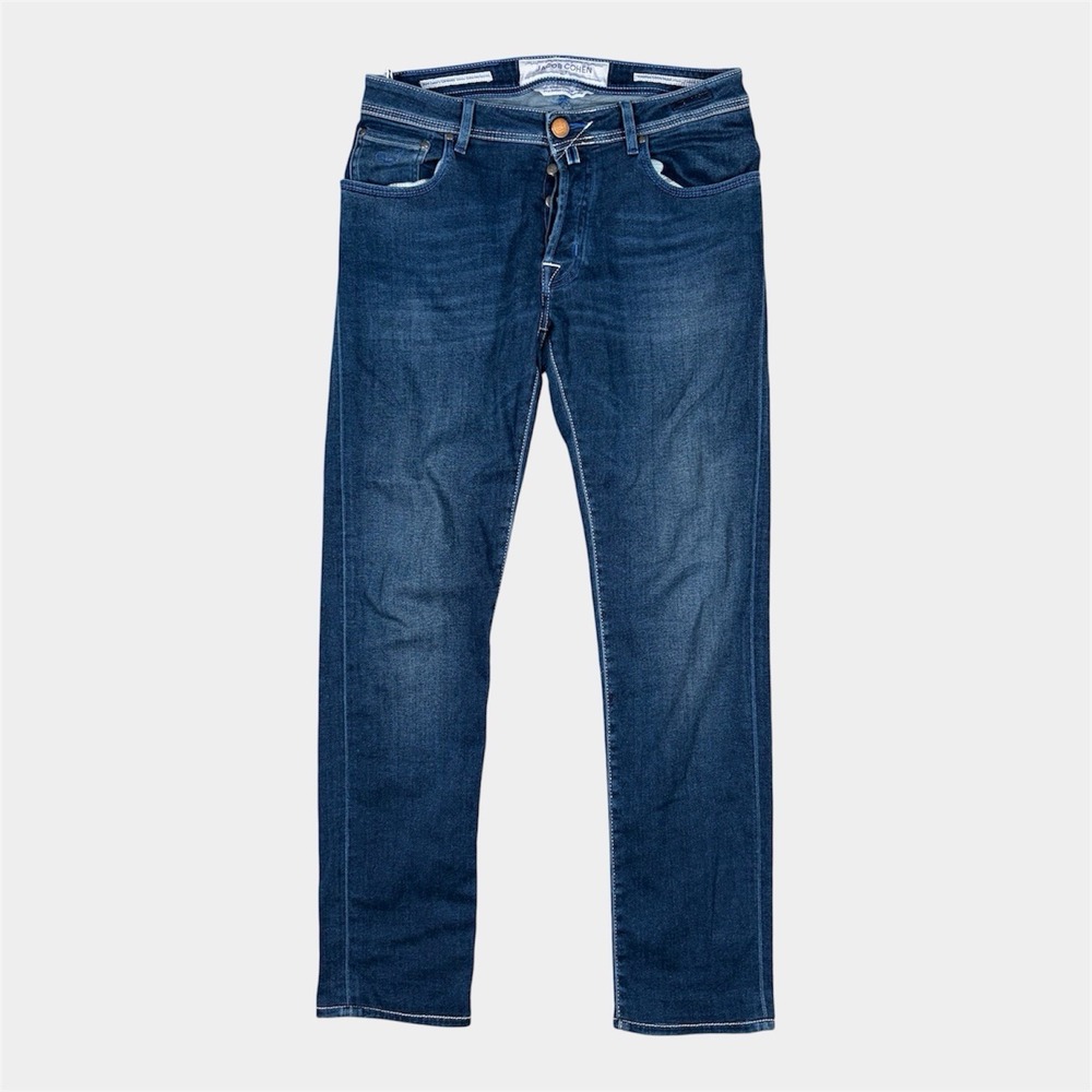 Jacob Cohen Limited Japan Jeans Mens 33x31 Blue 5 Pocket Denim Button Fly Italy